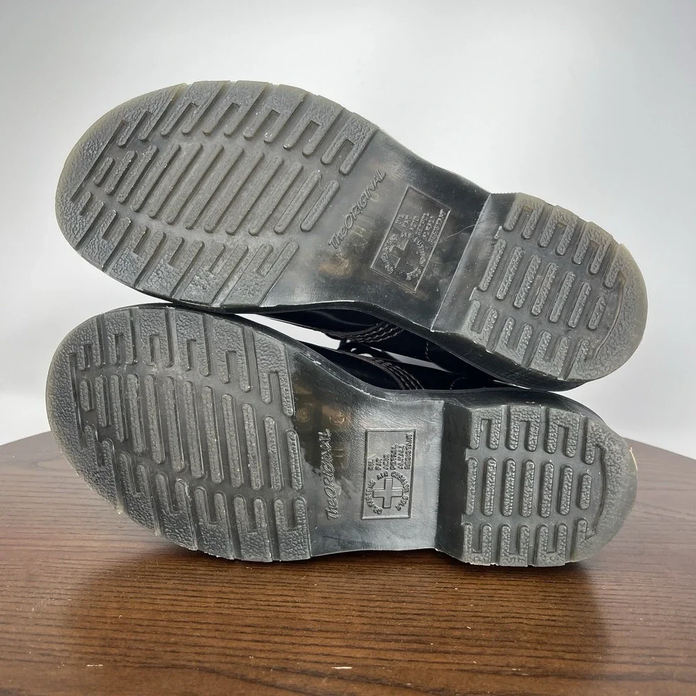 Dr. Martens Womens Boot 6 Arcadia Red Cherry Black Leather Lace Up Combat 1460 - Picture 7 of 16